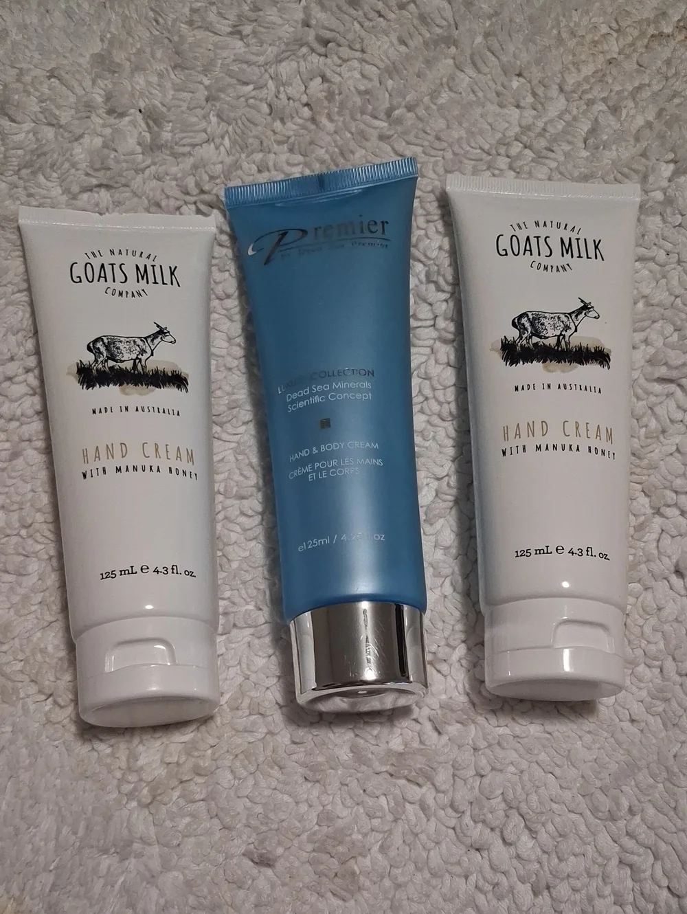 Bundle Of Premier Dead Sea Minerals  Cream & (2) Goats Milk Co. Creams